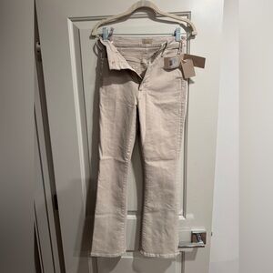 MOTHER The Hustler Flood Pants in Cream